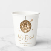 金ゴールドディスコボールレッツディスコ誕生日パーティー 紙コップ (裏面)