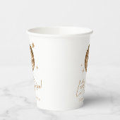 金ゴールドディスコボールレッツディスコ誕生日パーティー 紙コップ (左)