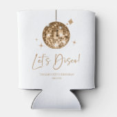 金ゴールドディスコボールレッツディスコ誕生日パーティー 缶クーラー (裏面)