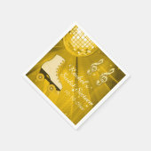 金ゴールドディスコボール及びローラスケートSweet sixteen スタンダードカクテルナプキン (角)