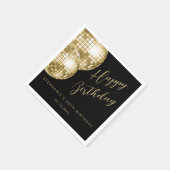 金ゴールドディスコボール大人の誕生日パーティー スタンダードカクテルナプキン (角)