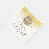 金ゴールドディスコボール応援ニューイヤーイブパーティー スタンダードランチョンナプキン (角)