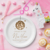 金ゴールドディスコボール応援ニューイヤーイブパーティー ペーパープレート (パーティー)