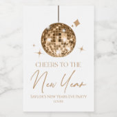 金ゴールドディスコボール応援ニューイヤーイブパーティー ワインラベル (シングルラベル)