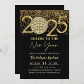 金ゴールドディスコボール応援新年イブパーティー2025 招待状 (正面/裏面)