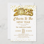 金ゴールドディスコボール応援新年イブパーティー2025 招待状 (正面)