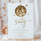 金ゴールドディスコボール60歳の誕生日パーティー 招待状