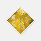 金ゴールドディスコボール&ヒール55誕生日 スタンダードカクテルナプキン (角)