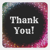 金ゴールドディスコ感謝していボール スクエアシール (正面)