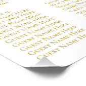 金ゴールドディスコ結婚ボール座席表 ポスター (コーナー)