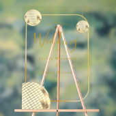 金ゴールドディスコ結婚ボール歓迎 アクリルサイン (ニュートラル)