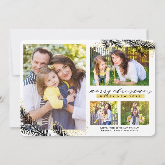 金ゴールドディップパインブランチスクリスマス | シーズンカード (正面)