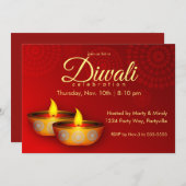 金ゴールドディヤスオンレッド 招待状 (正面/裏面)