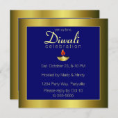 金ゴールドディープインオンブルー 招待状 (正面/裏面)