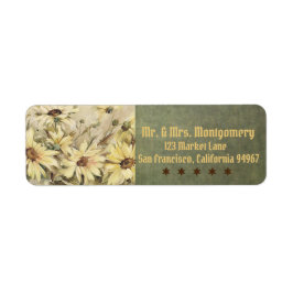 金ゴールドデイジーとSage差出人住所ラベル ラベル