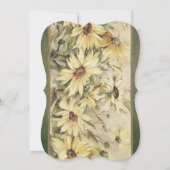 金ゴールドデイジーとSage結婚のブライダルシャワーカード 招待状 (裏面)