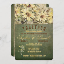 金ゴールドデイジーオンSage結婚式招待状