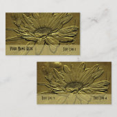 金ゴールドデイジーフローラ名刺 名刺 (正面/裏面)