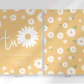 金ゴールドデイジー第2の誕生日招待状 招待状