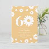 金ゴールドデイジー60番目の誕生日招待状 招待状 (スタンド正面)
