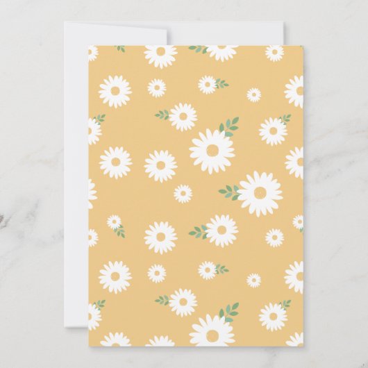 金ゴールドデイジー70番目の誕生日招待状 招待状 (裏面)