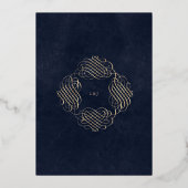 金ゴールドデコオーナメント結婚ズ 箔招待状 (裏面)