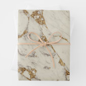 金ゴールドデザインホワイトマーブル ラッピングペーパーシート (インサイチュ)