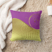 金ゴールドデザイン付き任意の色の背景 クッション (ブランケット)