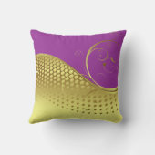 金ゴールドデザイン付き任意の色の背景 クッション (裏面)