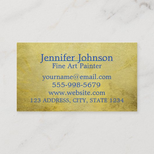 金ゴールドデザイン滴下絵を描アーティストファインアート画家 名刺 (裏面)
