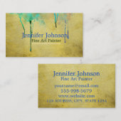 金ゴールドデザイン滴下絵を描アーティストファインアート画家 名刺 (正面/裏面)