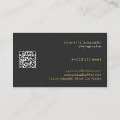 金ゴールドデジタル写真ロゴモダンタイポグラフィ 名刺 (裏面)