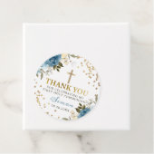 金ゴールドデュスキーブルーフローラファーストコミュニオンサンキュー フェイバータグ (インサイチュ)