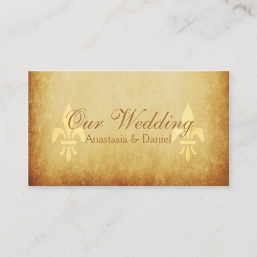 金ゴールドデラックスフランスのスタイルフルーアデリス挿入 エンクロージャーカード (正面)