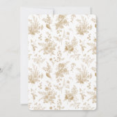 金ゴールドトイルドゥジュイフランスのフローラ誕生日パーティー 招待状 (裏面)