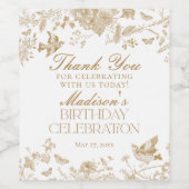 金ゴールドトイルドゥジュイフローラバースデーパーティウィーズ ワインラベル (シングルラベル)