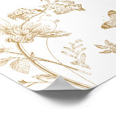 金ゴールドトイレジュイフローラバースデーパーティーウェルカムサイン ポスター (角)