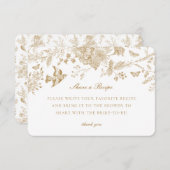 金ゴールドトイレジュイ共有アレシピ招待状インサート エンクロージャーカード (正面/裏面)