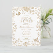 金ゴールドトイレデジュイフランスのフローラブライダルシャワー 招待状 (スタンド正面)