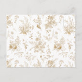 金ゴールドトイレデジュイフランスのフローラベビーシャワー ポストカード (裏面)