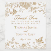 金ゴールドトイレデジュイフローラウェディングパーティーウィブズ ワインラベル (シングルラベル)