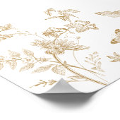 金ゴールドトイレデジュイフローラベビーシャワーウェルカムサイン ポスター (角)