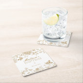 金ゴールドトイレデジュイヴィンテージフローラバプテスマ スクエアペーパーコースター (インサイチュ)