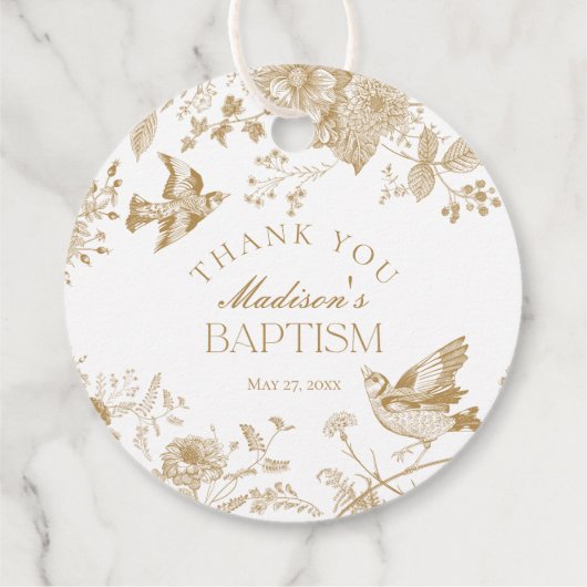 金ゴールドトイレデジュイヴィンテージフローラバプテスマ フェイバータグ (裏面)