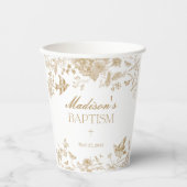 金ゴールドトイレデジュイヴィンテージフローラバプテスマ 紙コップ (正面)