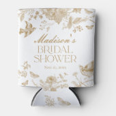 金ゴールドトイレデジュイヴィンテージフローラブライダルシャワー 缶クーラー (正面)