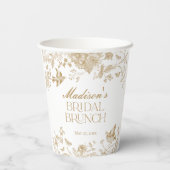 金ゴールドトイレデジュイヴィンテージフローラブライダルブランチ 紙コップ (裏面)