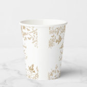 金ゴールドトイレデジュイヴィンテージフローラブライダルブランチ 紙コップ (左)