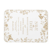 金ゴールドトイレデジュイヴィンテージフローラ保存日 マグネット (横)