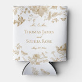 金ゴールドトイレデジュイヴィンテージフローラ結婚式の引き出物 缶クーラー (正面)